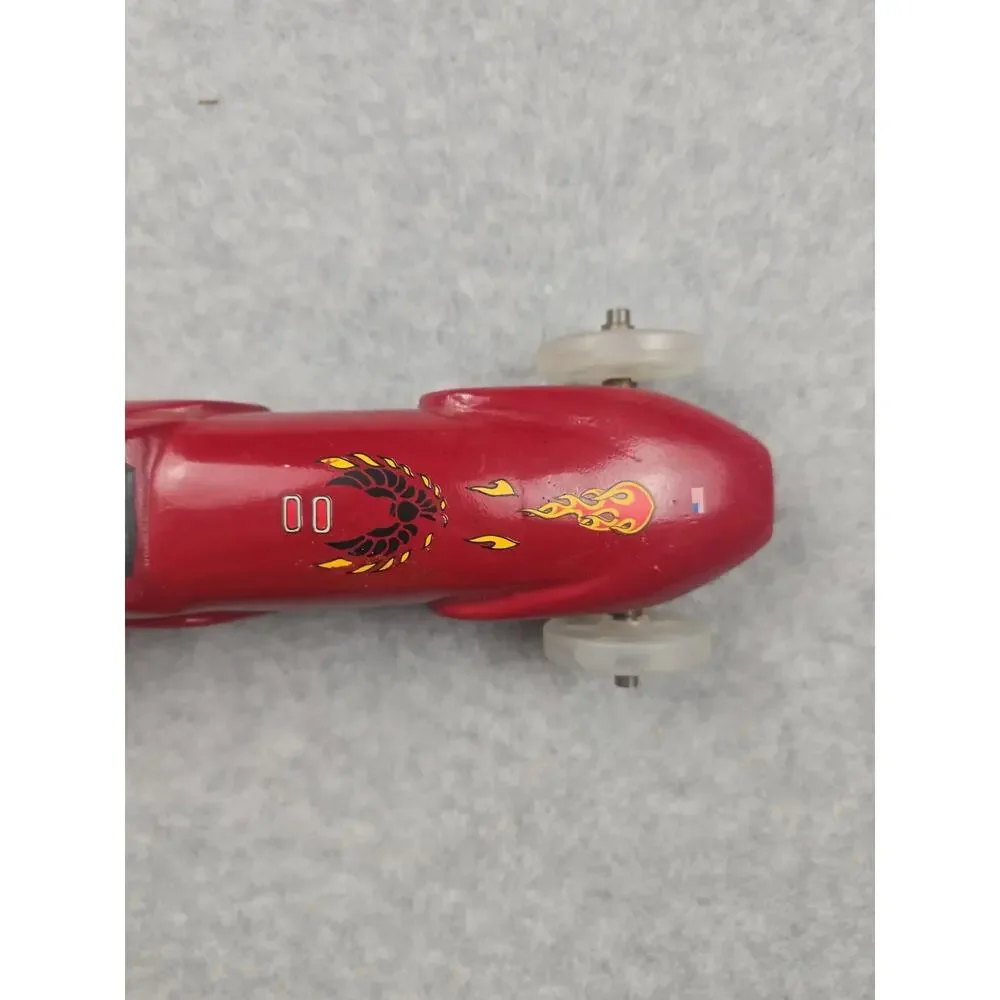Vintage Pinewood Derby Car Custom Red Flame Lightning Awana Grand Prix Boy Scout